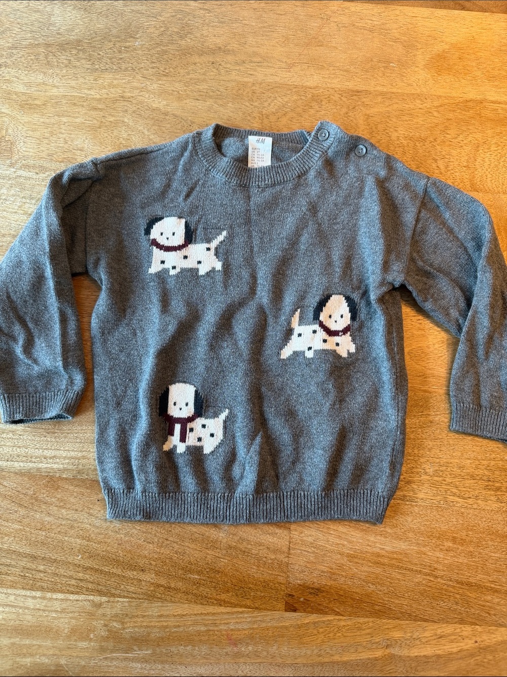 H&M Kids grey sweater with dog motifs